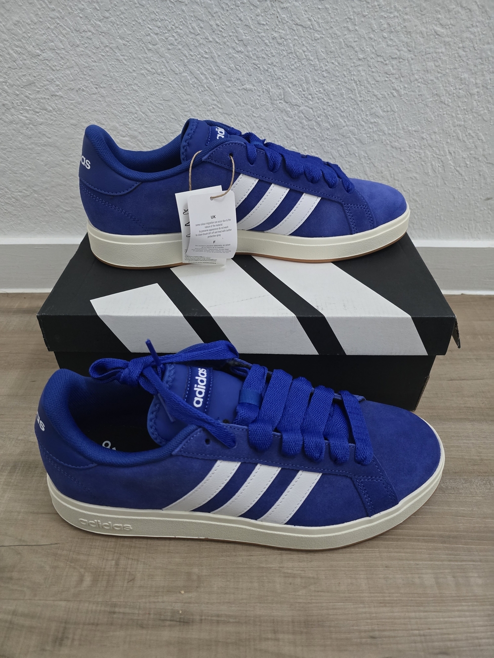 adidas Grand Court Men’s Royal Blue Suede Casual Sneakers